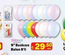 Buhcevi 9" Baskisiz Balon 8'Li