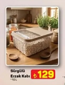 Sürgülü Erzak Kabı 10L