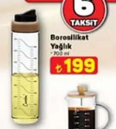 Borosilikat Yağlık 700 Ml