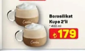 Borosilikat Kupa 2'Li 400Ml