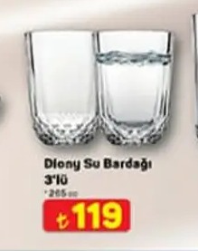 Diony Su Bardağı 3'Lü