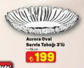 Aurora Oval Servis Tabağı 3'Lü