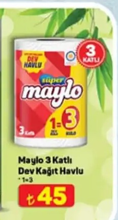 Maylo 3 Katlı Dev Kağıt Havlu 1=3