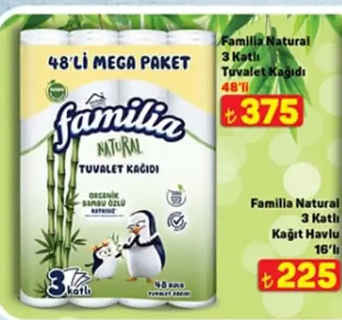Familia Natural 3 Katlı Tuvalet Kağıdı 48'Li