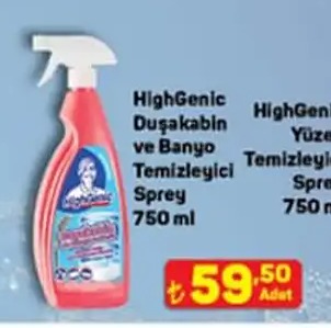 Highgenic Duşakabin Ve Banyo Temizleyici Sprey 750 Ml