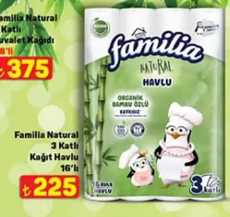 Familia Natural 3 Katlı Kağıt Havlu 16'Lı