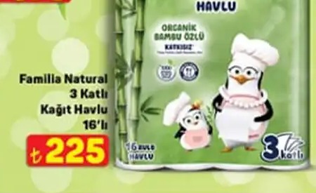 Familia Natural 3 Katlı Kağıt Havlu 16'Lı