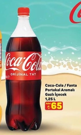 Coca-Cola Portakal Aromalı Gazlı İçecek 1.25 L