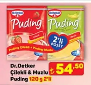 Dr.Oetker Çilekli & Muzlu Puding 120G 2'Li