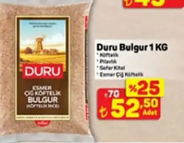 Duru Esmer Çiğ Köftelik Bulgur 1Kg