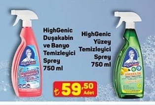 Highgenic Duşakabin Ve Banyo Temizleyici Sprey 750 Ml