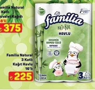 Familia Natural 3 Katlı Kağıt Havlu 16'Lı