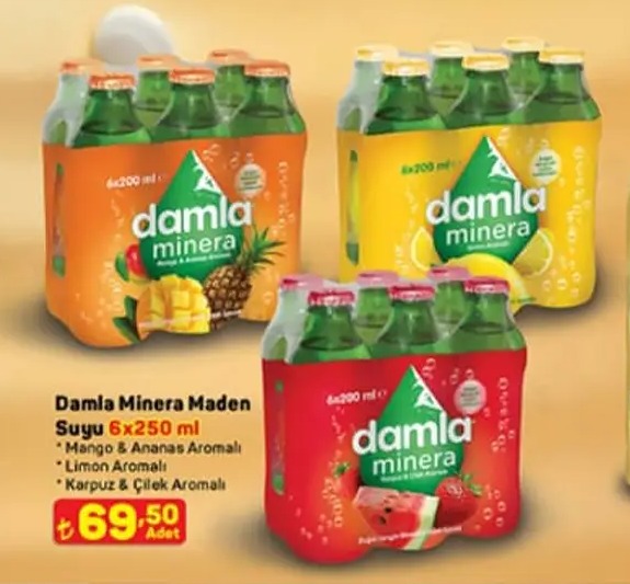 Damla Minera Maden Suyu 6X250Ml