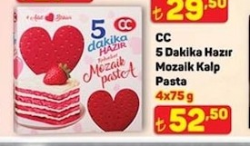 Cc 5 Dakika Hazır Mozaik Kalp Pasta 4X75G
