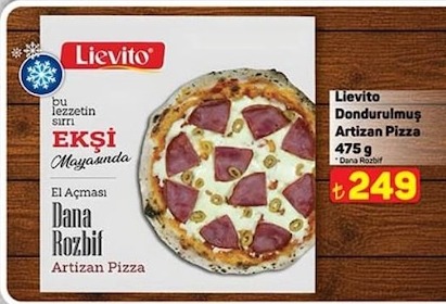 Lievito Dondurulmuş Artizan Pizza Dana Rozbif 475G