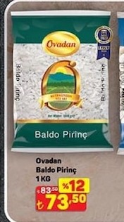 Ovadan Baldo Pirinç 1 Kg