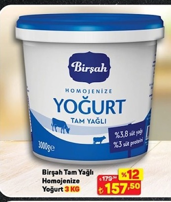 Birşah Tam Yağlı Domatesli Yoğurt 3 Kg