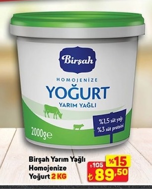 Birşah Yarım Yağlı Domatesli Yoğurt 2 Kg