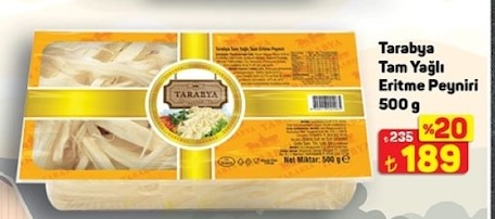 Tarabya Tam Yağlı Eritme Peyniri 500 G