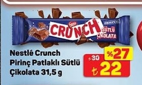 Nestle Crunch Pirinç Patlaklı Sütlü Çikolata 31,5 G