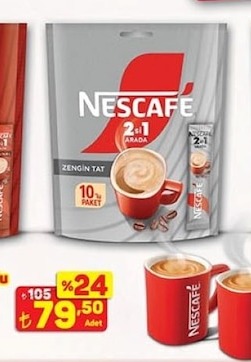 Nescafe Kahve 10'Lu 2'Si 1 Arada Zengin Tat