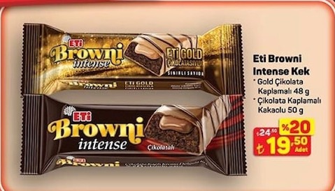 Eti Browni Intense Gold Çikolata Kaplamalı Kek 48 G