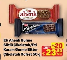 Eti Ahenk Gurme Sütlü Çikolatalı/Eti Karam Gurme Bitter Çikolatalı Gofret 50 G
