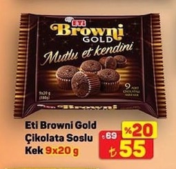 Eti Browni Gold Çikolata Soslu Kek 9X20 G