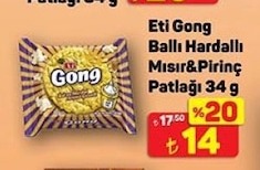 Eti Gong Ballı Hardallı Mısır&Pirinç Patlağı 34 G