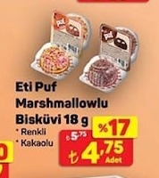 Eti Puf Marshmallowlu Bisküvi 18 G