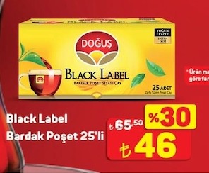Doğuş Black Label Bardak Poşet 25'Li