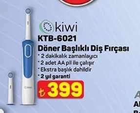 Kiwi Ktb-6021 Döner Başlıklı Diş Fırçası