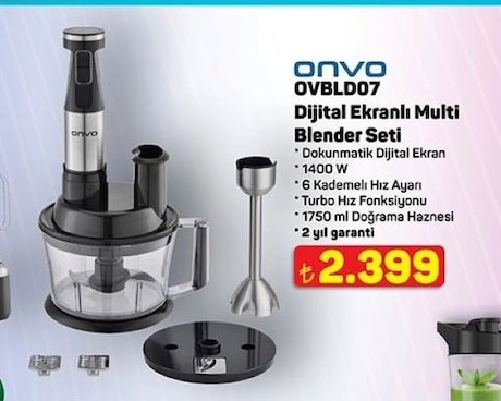 Onvo Dijital Ekranlı Multi Blender Seti
