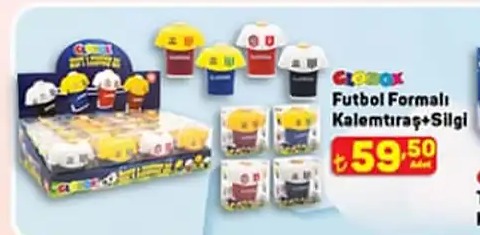 Futbol Formalı Kalemtraş+Silgi