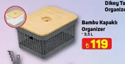 Bambu Kapaklı Organizer 3.5L