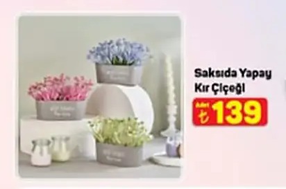 Saksıda Yapay Kır Çiçeği