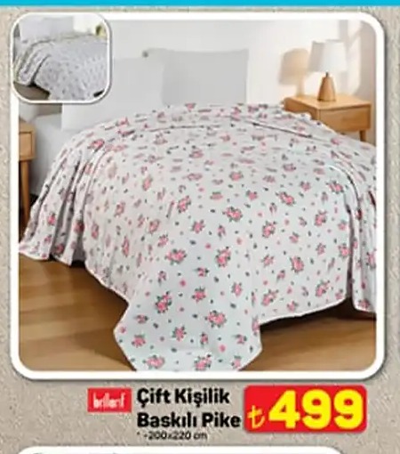 Çift Kişilik Baskılı Pike 200X220 Cm