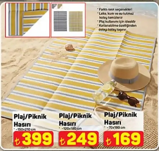 Plaj/Piknik Hasırı 150X210 Cm