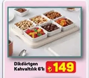 Dörtgen Kahvaltılık 6'Lı