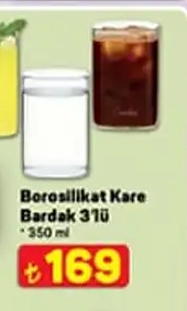 Borosilikat Kare Bardak 3 Lu
