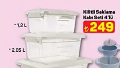 Kilitli Saklama Kabı Seti 4'Lü