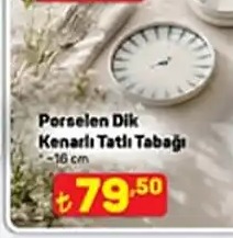 Porselen Dik Kenarlı Tatlı Tabağı 16Cm