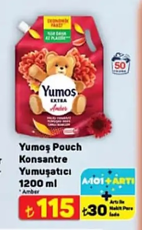 Yumoş Pouch Konsantre Yumuşatıcı 1200 Ml Amber