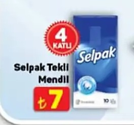 Selpak Tekli Mendil 10'Lu