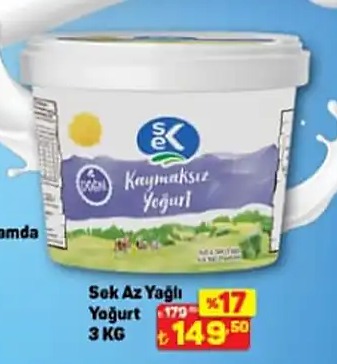 Şek Az Yağlı Yoğurt 3Kg