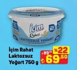 İçim Rahat Laktozsuz Yoğurt 750G