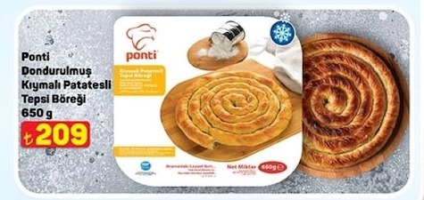 Ponti Dondurulmuş Kıymalı Patatesli Tepsi Böreği 650G