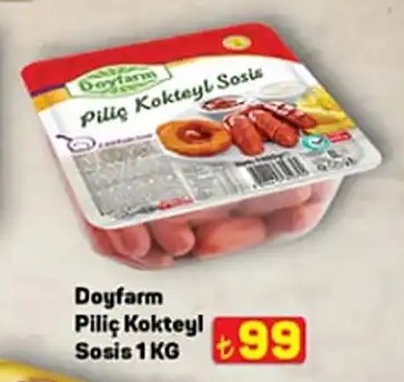 Doyfarm Piliç Kokteyl Sosis 1 Kg