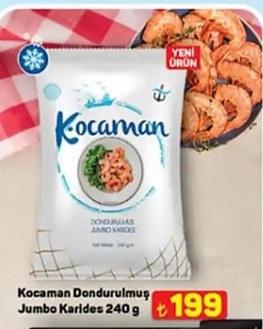 Kocaman Dondurulmuş Jumbo Karides 240 G