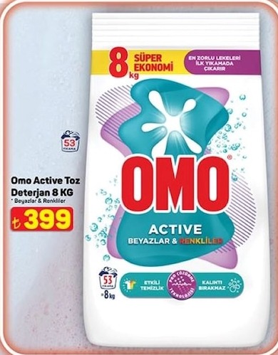 Omo Active Toz Deterjan 8 Kg Beyazlar & Renkliler